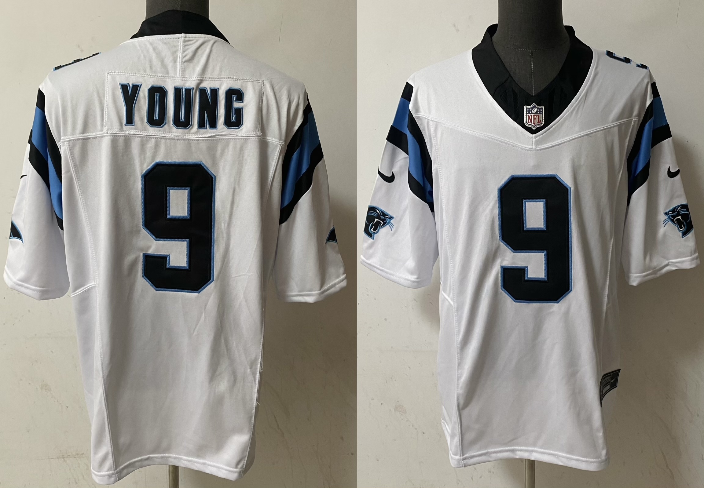 Men's Carolina Panthers Bryce Young #9 White Player Game Jersey