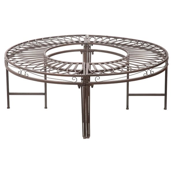Design Toscano Gothic Roundabout Steel Garden Bench