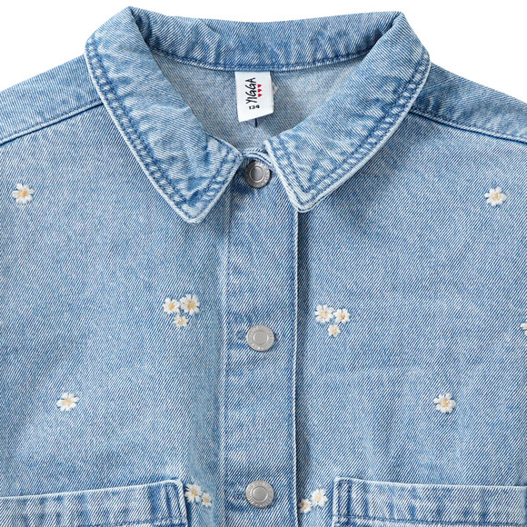 Yigga Mädchen Jeansjacke mit Blumen-Stickerei