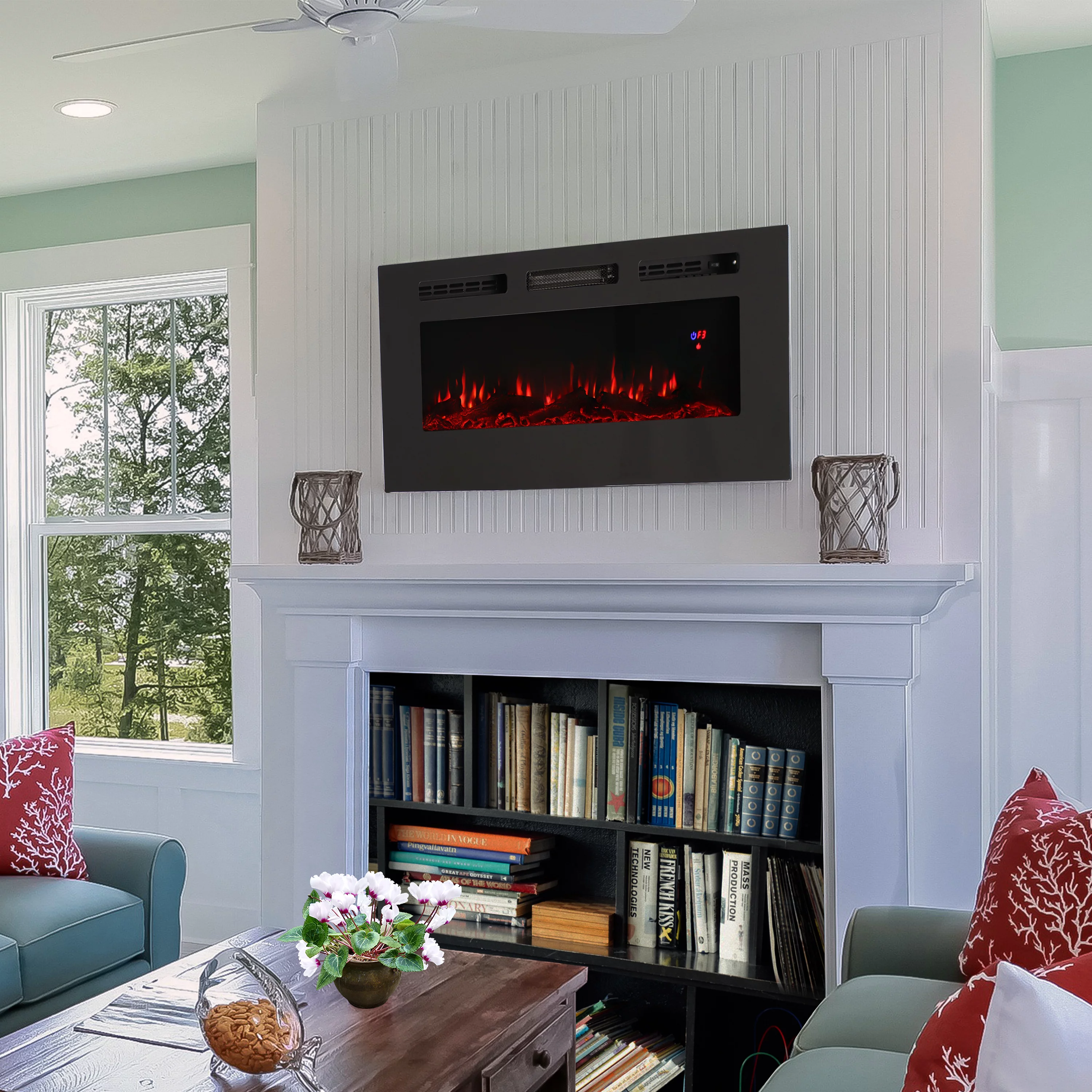 Sunnydaze Sophisticated Hearth Indoor Electric Fireplace - 50
