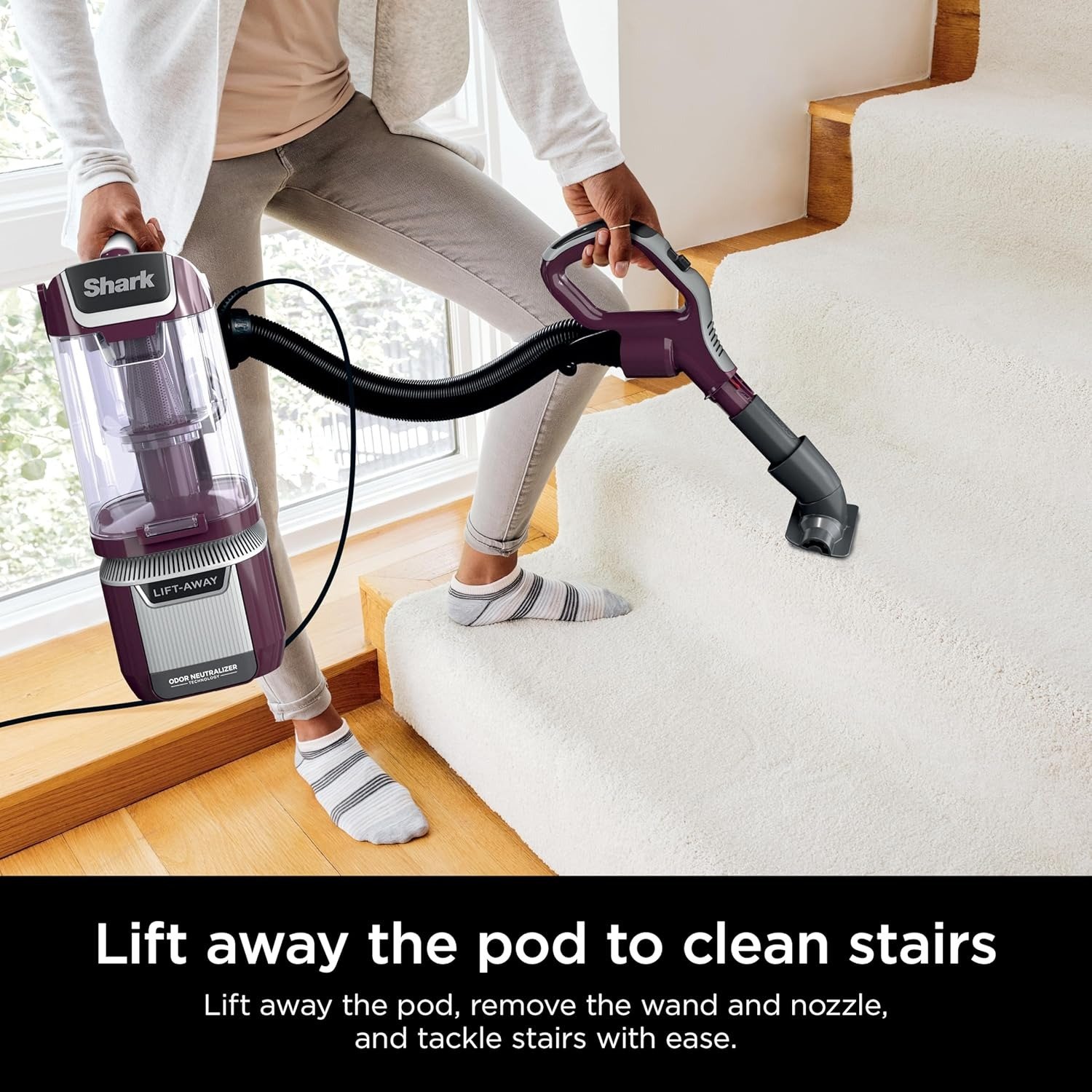Upright Vacuum with DuoClean PowerFins HairPro & Odor Neutralizer Technology, Wine Purple