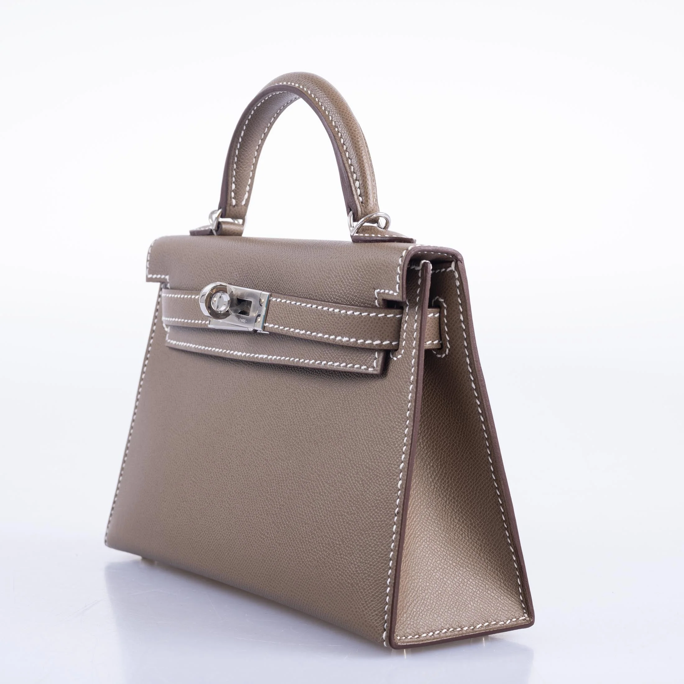 Hermès Mini Kelly 20 Etoupe Epsom Palladium Hardware