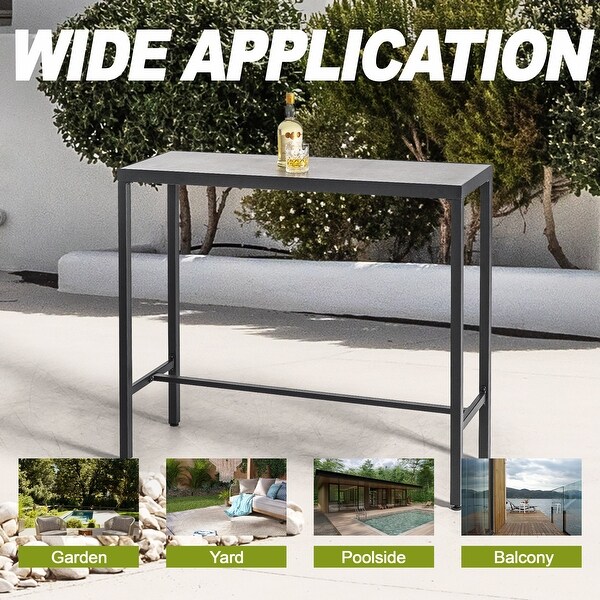 Patio 3Piece Textilene Bar Set with High Backrest,Black and Gray