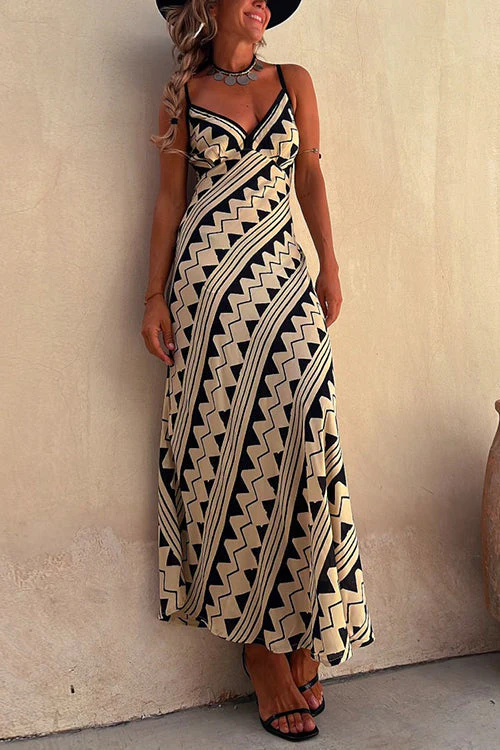 Geometric Print Maxi DressClistos