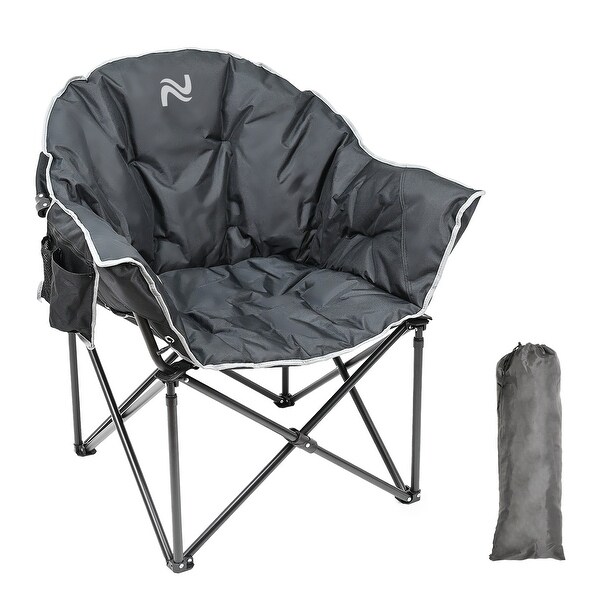 DoCred Oversized Camping Chair,Fully Padded Folding Moon Chair