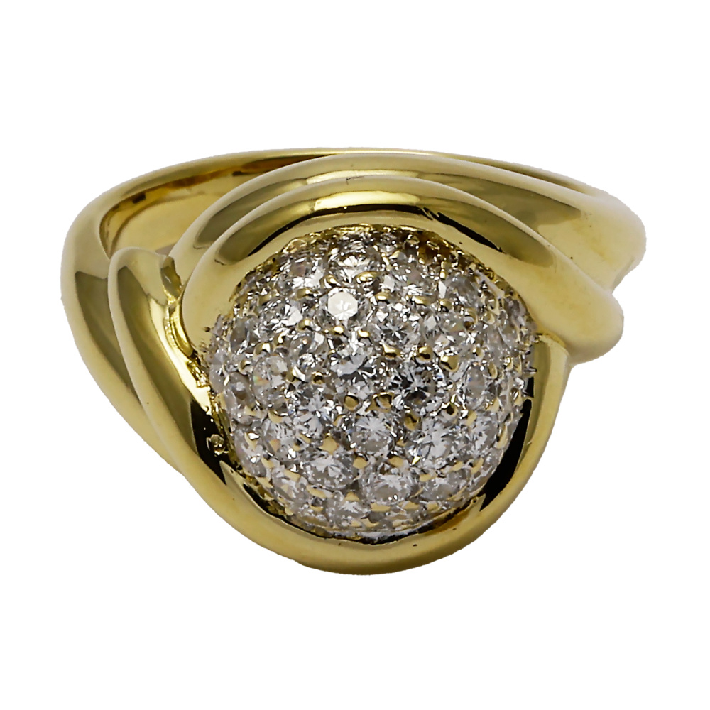 Tiffany & Co. Tiffany Ball Vintage K18YG Yellow Gold Ring Diamond