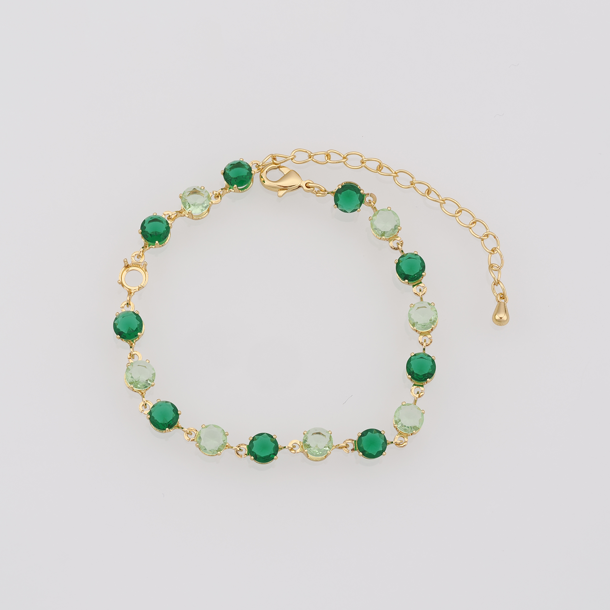 18K Gold Filled Round Bracelet,Zircon Bracelet,Gemstone Bracelet,Adjustable Bracelet,Gift For Her