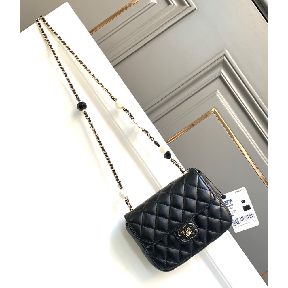 Chanel Mini Flap Bag in Black Lambskin