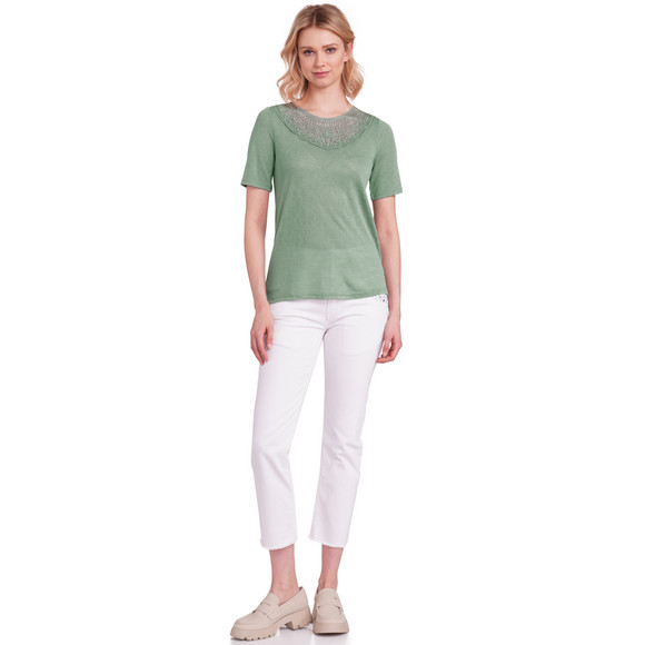 Gina Damen T-Shirt mit Spitzenausschnitt