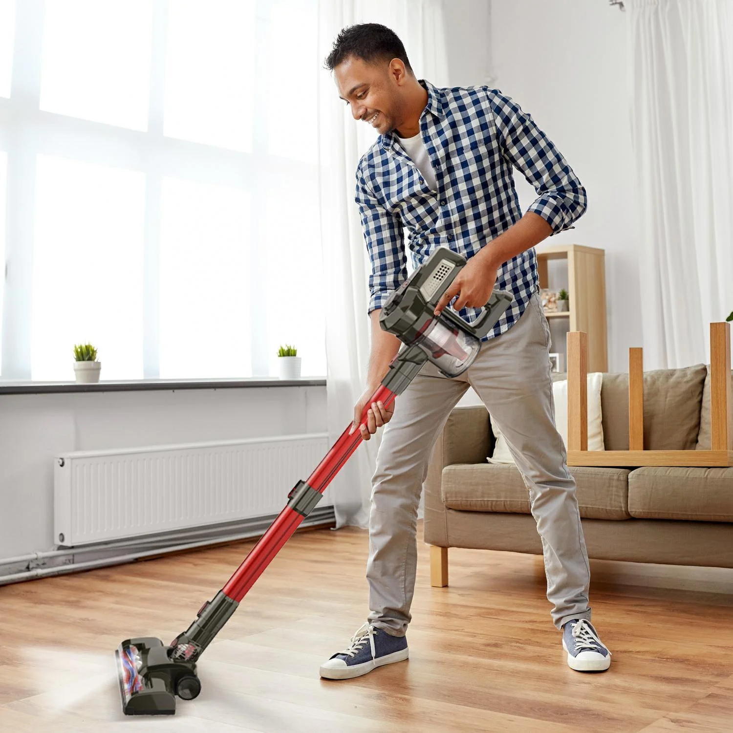 INSE Cordless Vacuum Cleaner, 6-in-1 Rechargeable Stick Vacuum, 18kPa Powerful Lightweight Vacuum Cleaner up to 45 Mins Runtime, for Home Hard Floor Carpet Pet Hair