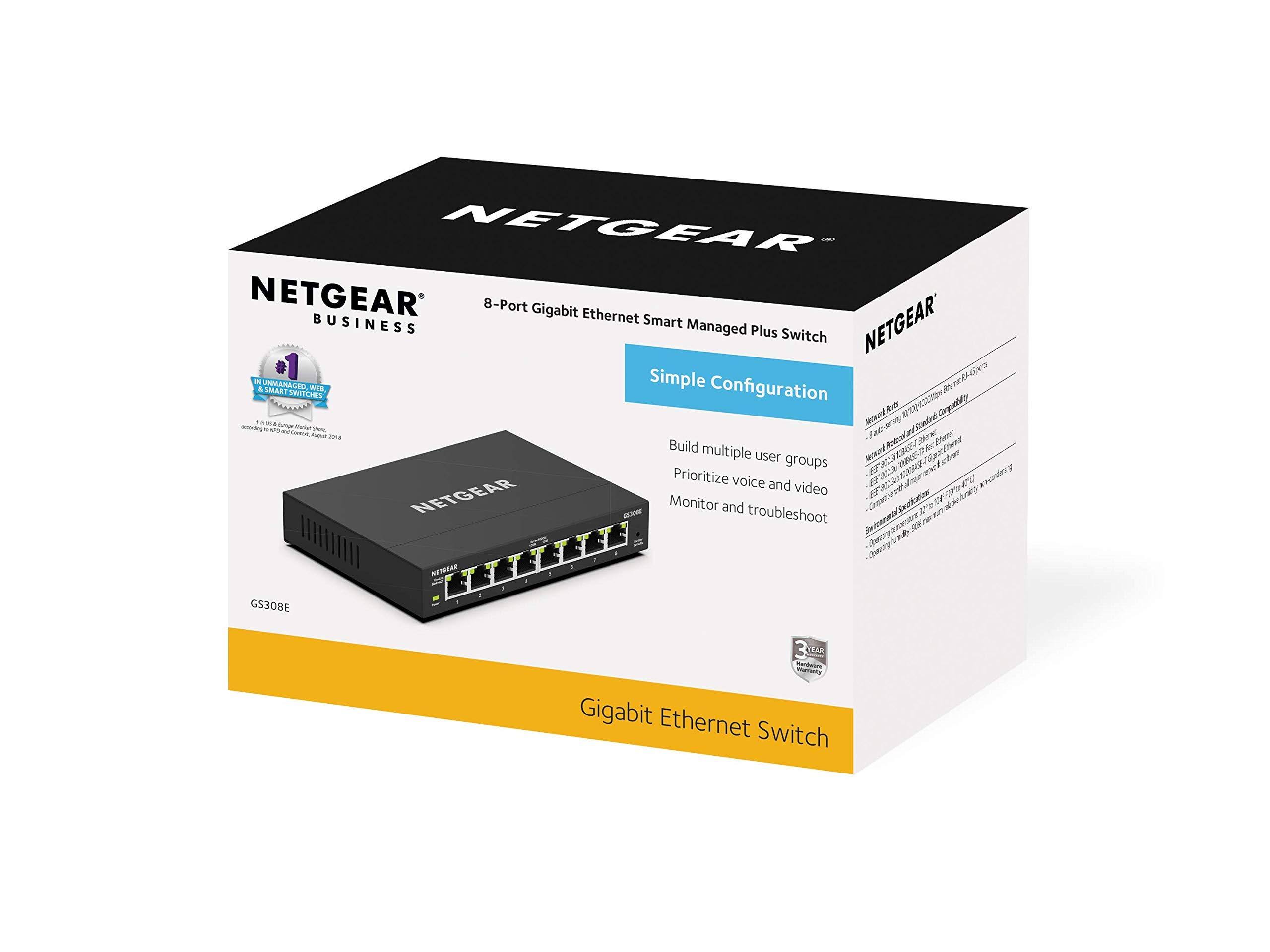 Netgear GS308E - Switch - Smart - 8 x 10/100/1000