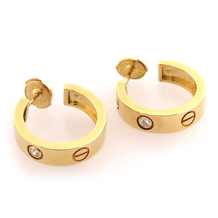 Cartier Love Earrings 18K Yellow Gold Diamond