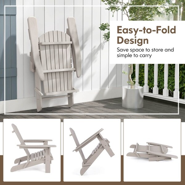 Costway Folding Adirondack Chair Set of 1/4 with High Backrest and Wide