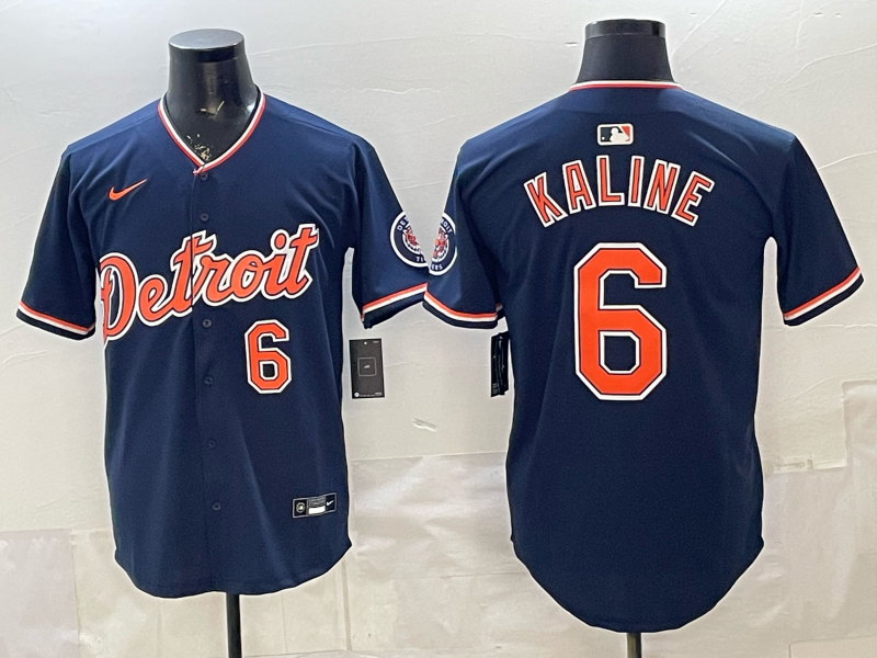 Men's Detroit Tigers Al Kaline #6 Navy Alternate Stadium Jersey