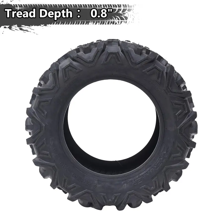 Set of 2 All-Terrain ATV Tires – 26×12-12, 6-Ply Rating, Black