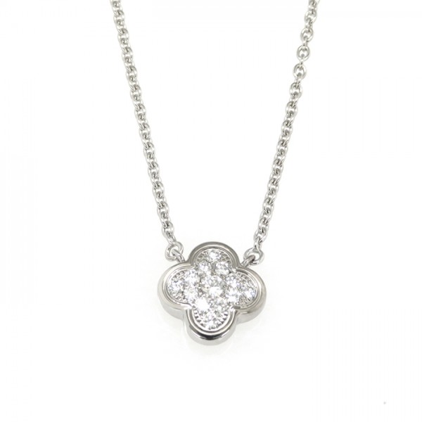 Van Cleef & Arpels Pure Alhambra Necklace 18K White Gold Diamond