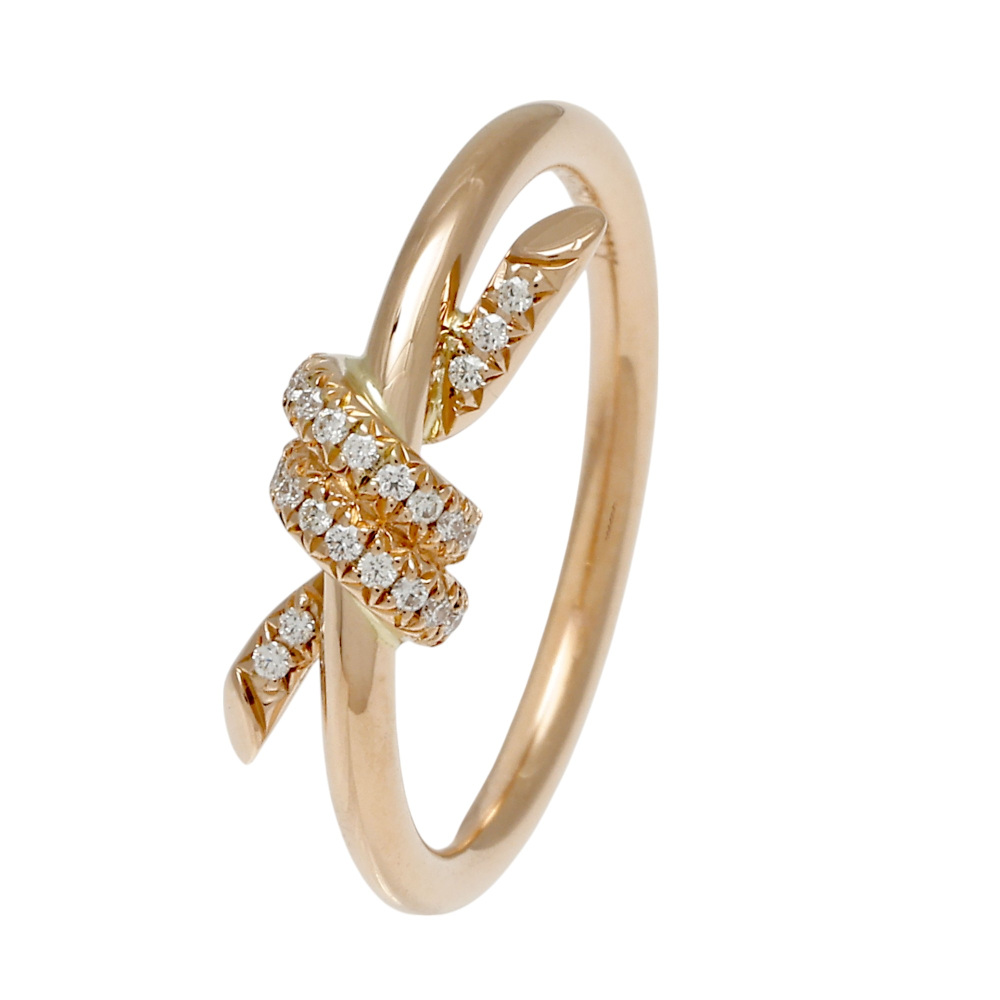 Tiffany & Co. Knot Ring 18K Rose Gold Diamond 69526462