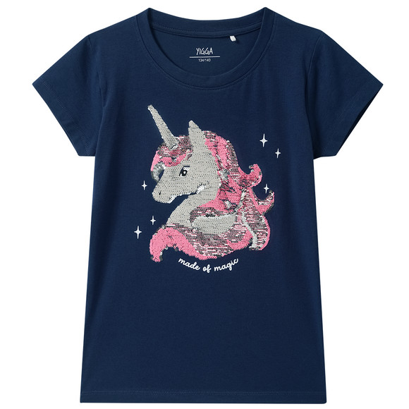 Yigga Mädchen T-Shirt mit Wendepailletten