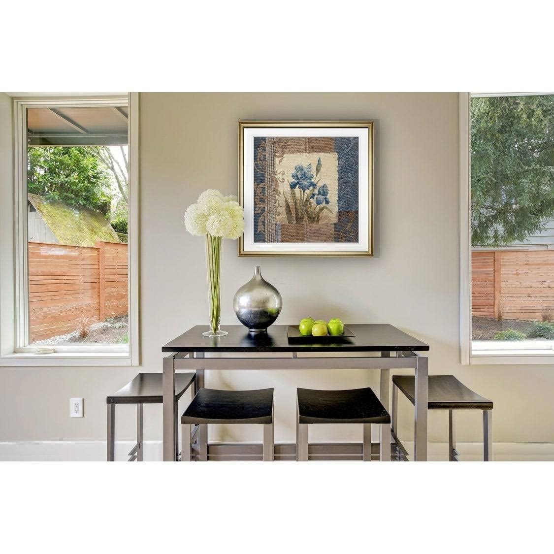 Blue Iris Scroll -Framed Giclee Print - 38x38