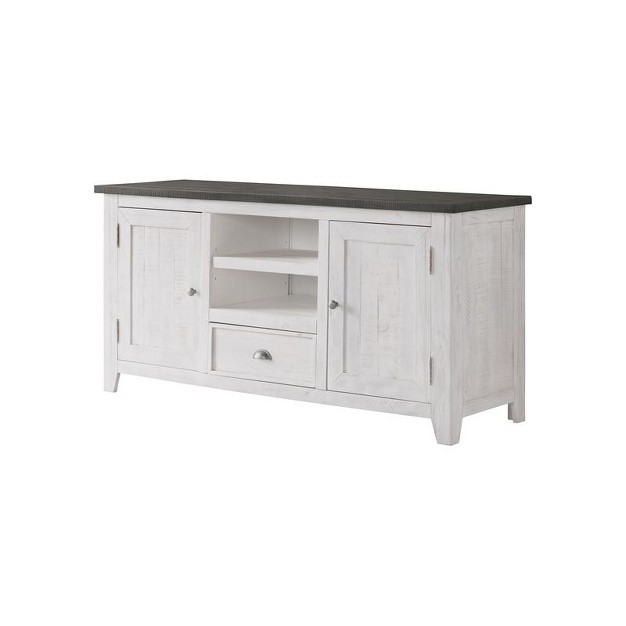 Monterey Solid Wood Tv Stand In White With Gray Top Martin Svensson Home