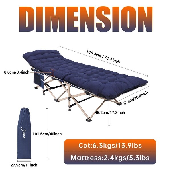 Cot,Camping Cot,Heated Camping cot with 10000mAh Power Bank Heavy Duty Holds 500 Lbs