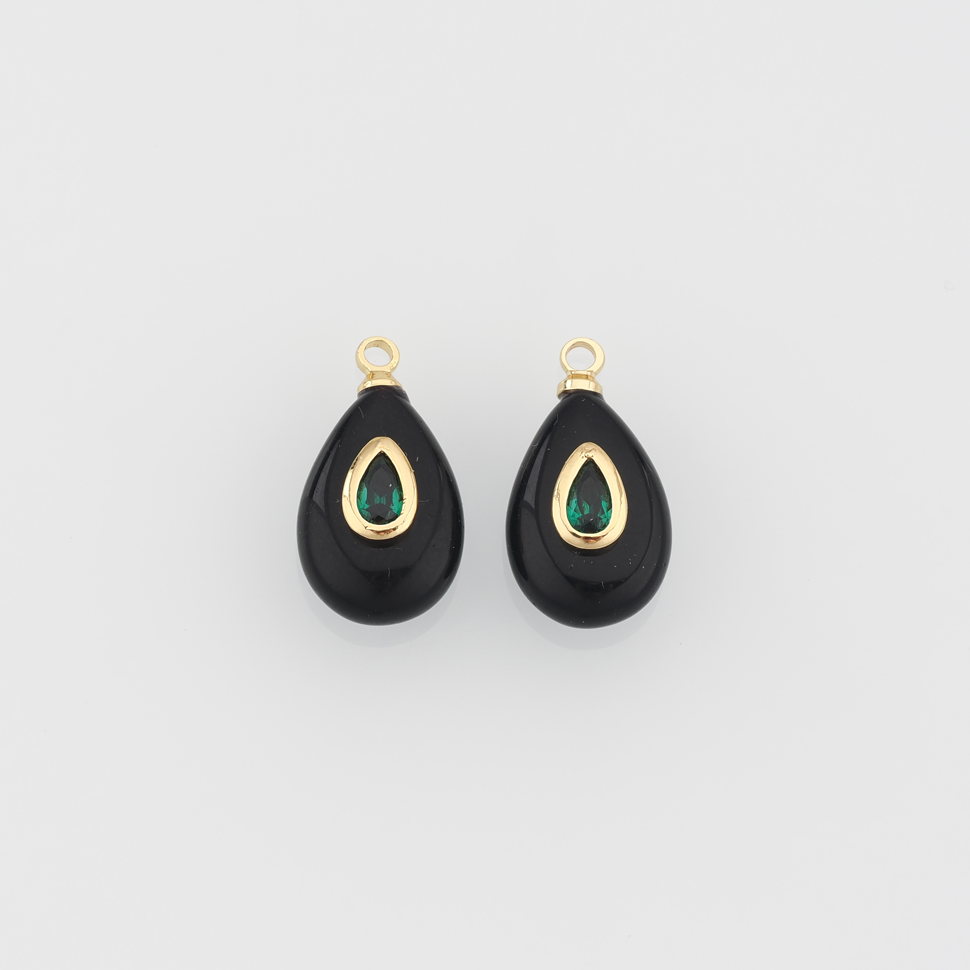18K Gold Filled Teardrop Pendant,Natural Stone Charm Earrings Necklace for DIY Jewelry Making Supply