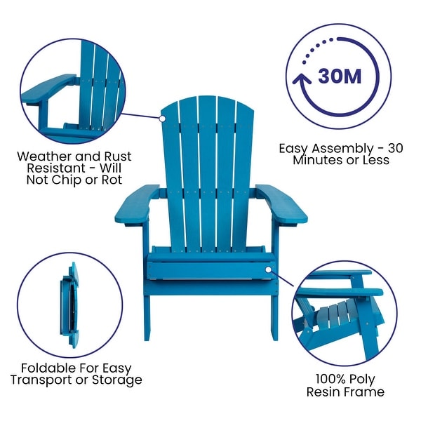 AllWeather Poly Resin Folding Adirondack Chair