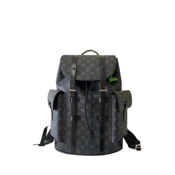 Louis Vuitton Christopher Backpack Monogram Macassar Black 45Cm M43735