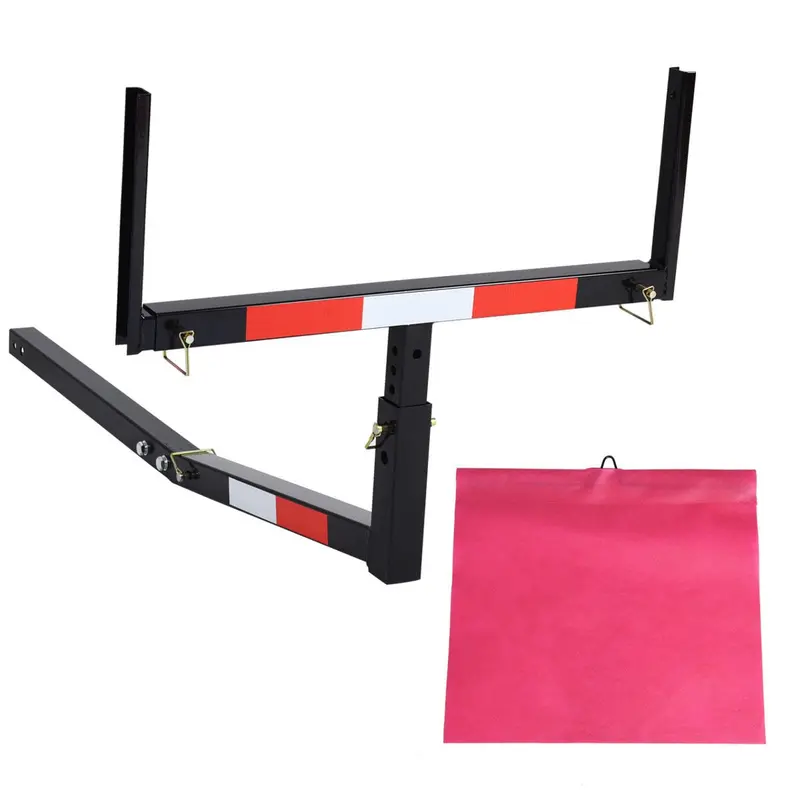 Truck Bed Ladder Hitch Extender – Adjustable Black Rack with Flag Mount