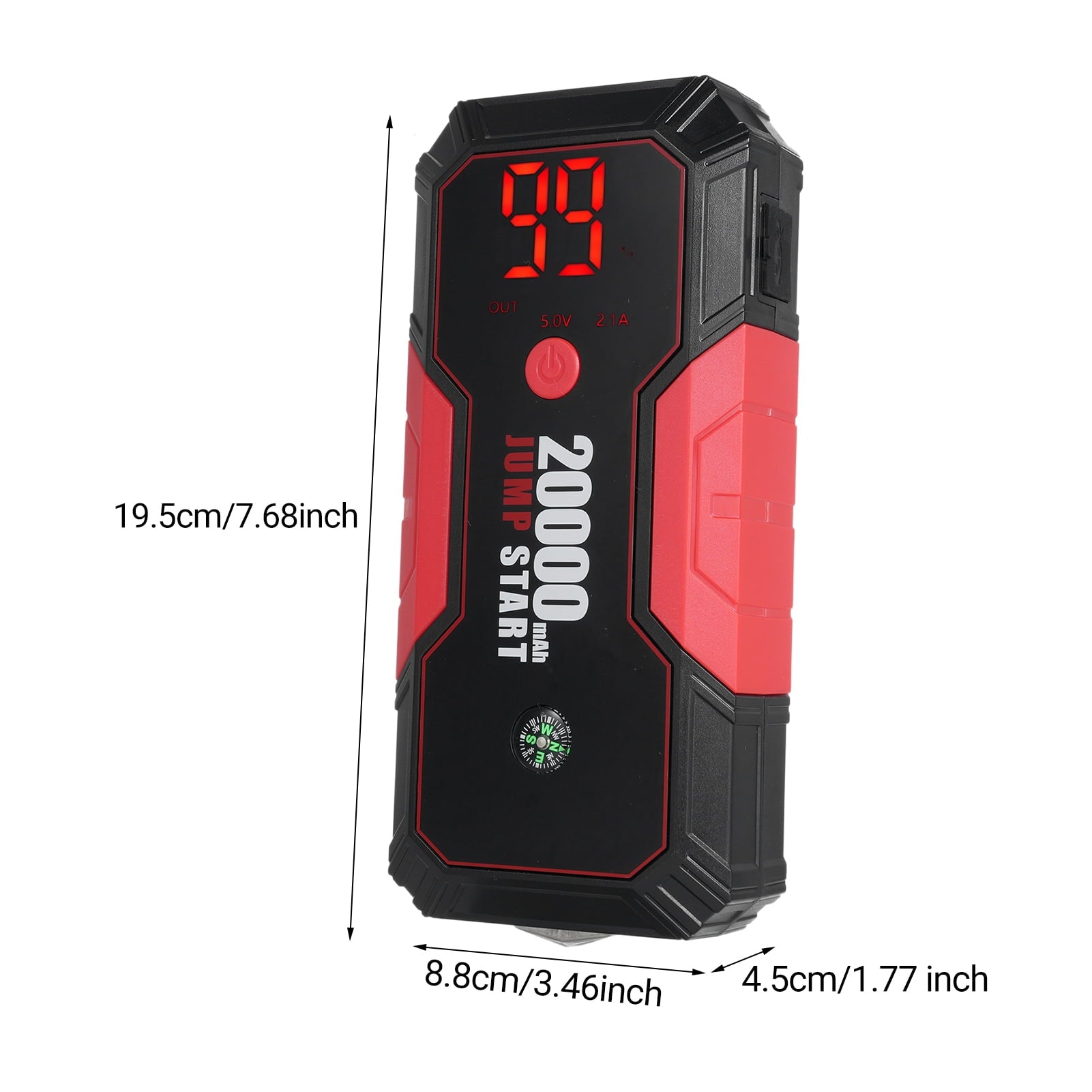 DN13 Automobile Emergency Starting Supply Car Jump Starter,600A Peak Current 20000 MAh Emergency Starter Supply Multi-Function Auto Portable Bank Portable 12V Auto Battery Booster with Z