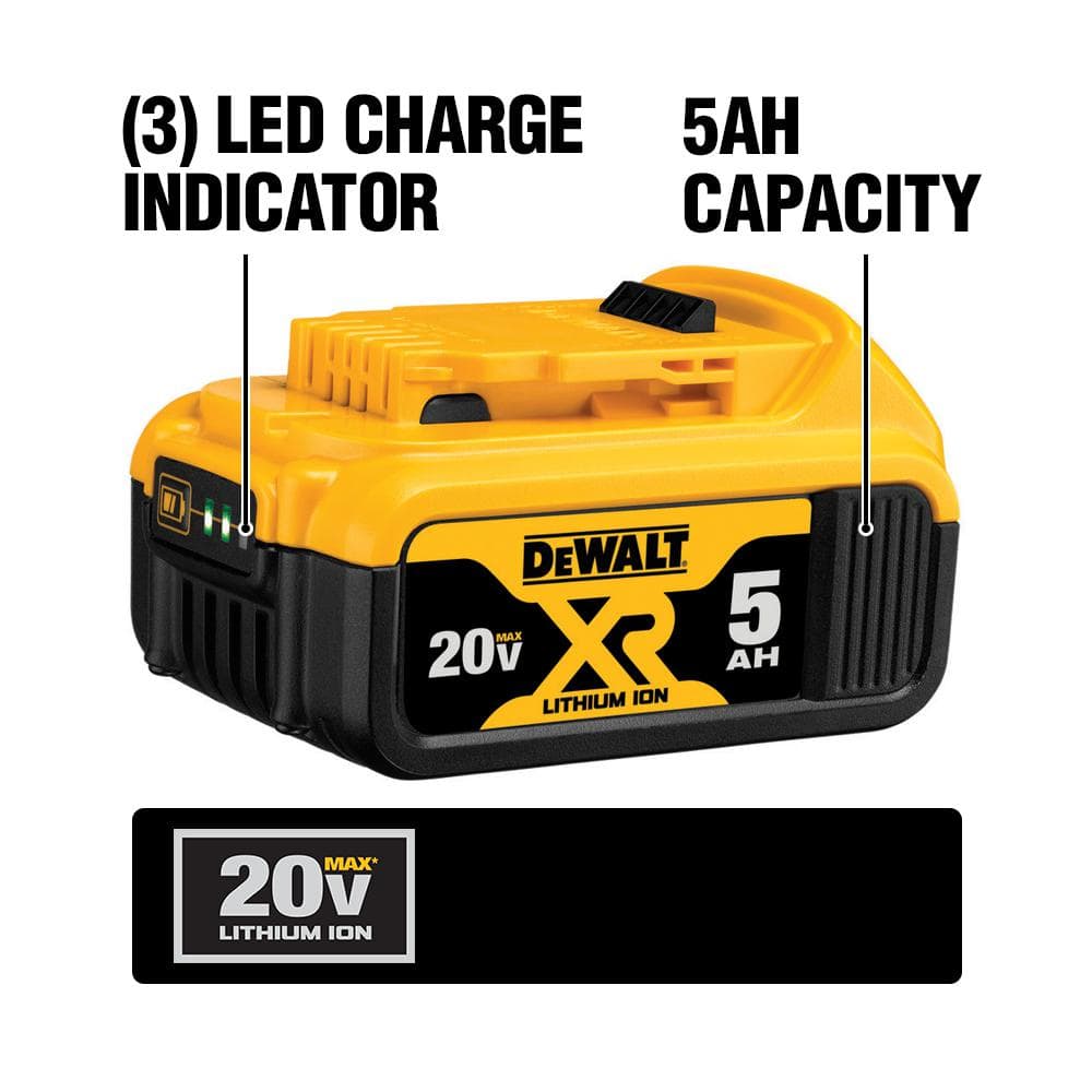 20V MAX XR Premium Lithium-Ion 5.0Ah Battery Pack (2 Pack) DCB205-2