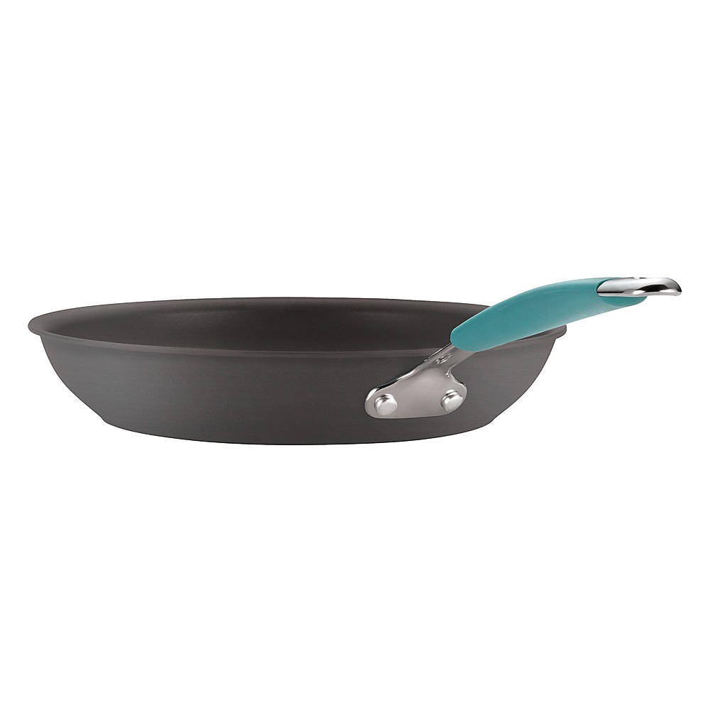 Rachael Ray - Cucina 12-Piece Cookware Set - Gray with Blue Handles