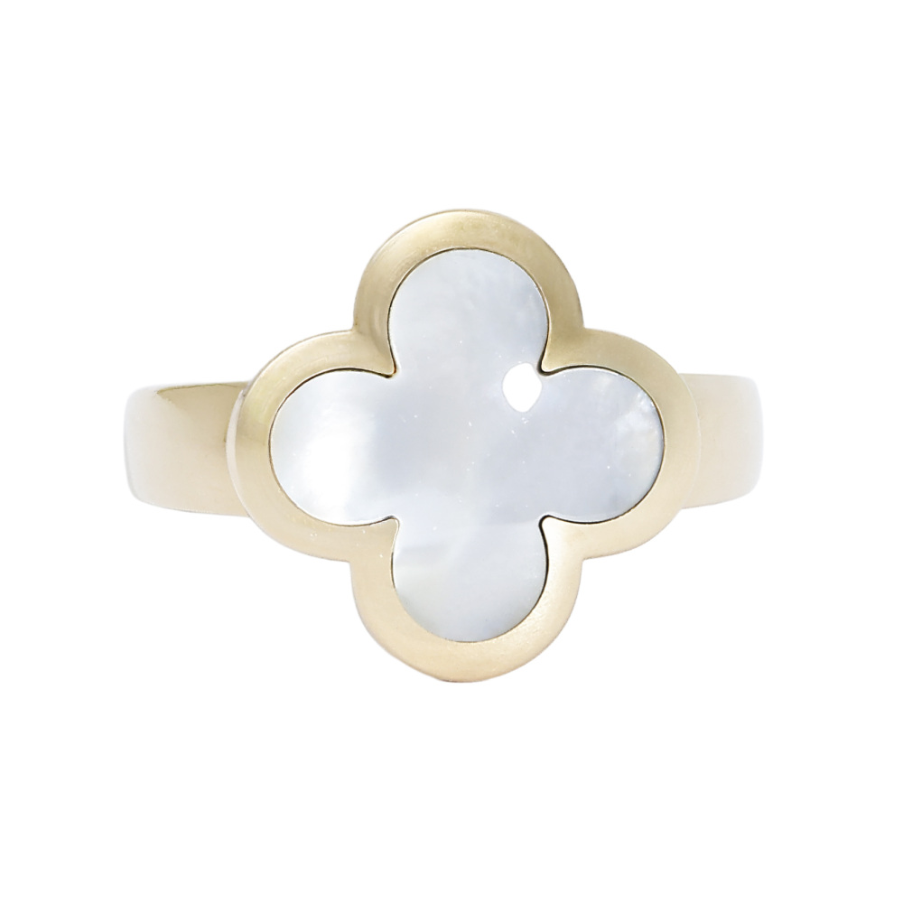 Van Cleef & Arpels Pure Alhambra Ring 18K Yellow Gold Mother of Pearl VCARA35900