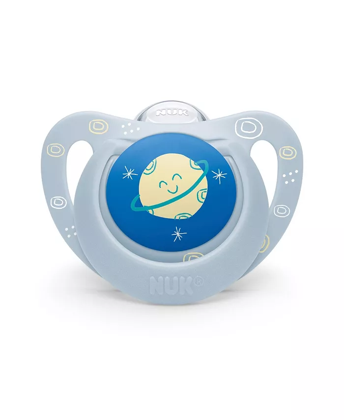 NUK Orthodontic Pacifiers, 0-6 Months, Blue Space, 2 Pack