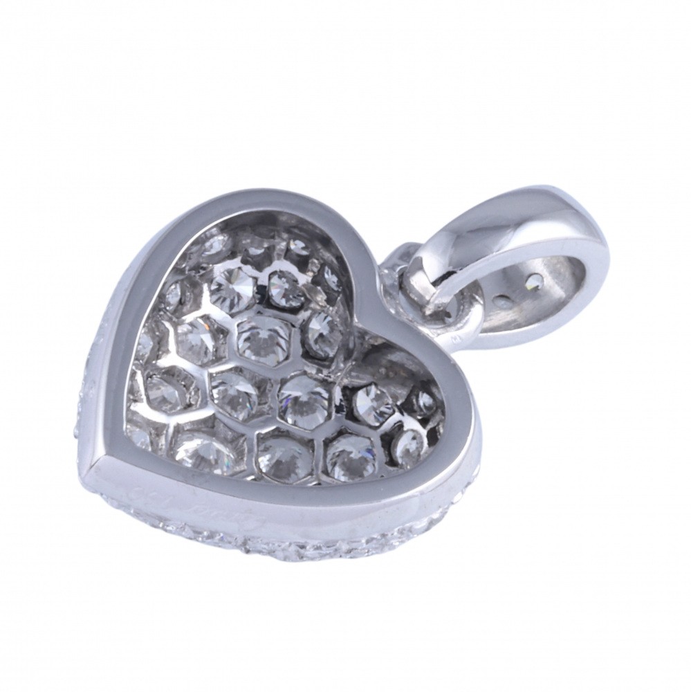 Cartier Heart K18WG White Gold Charm Diamond
