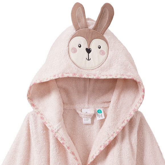 Topomini Baby Bademantel mit Hasen-Applikation