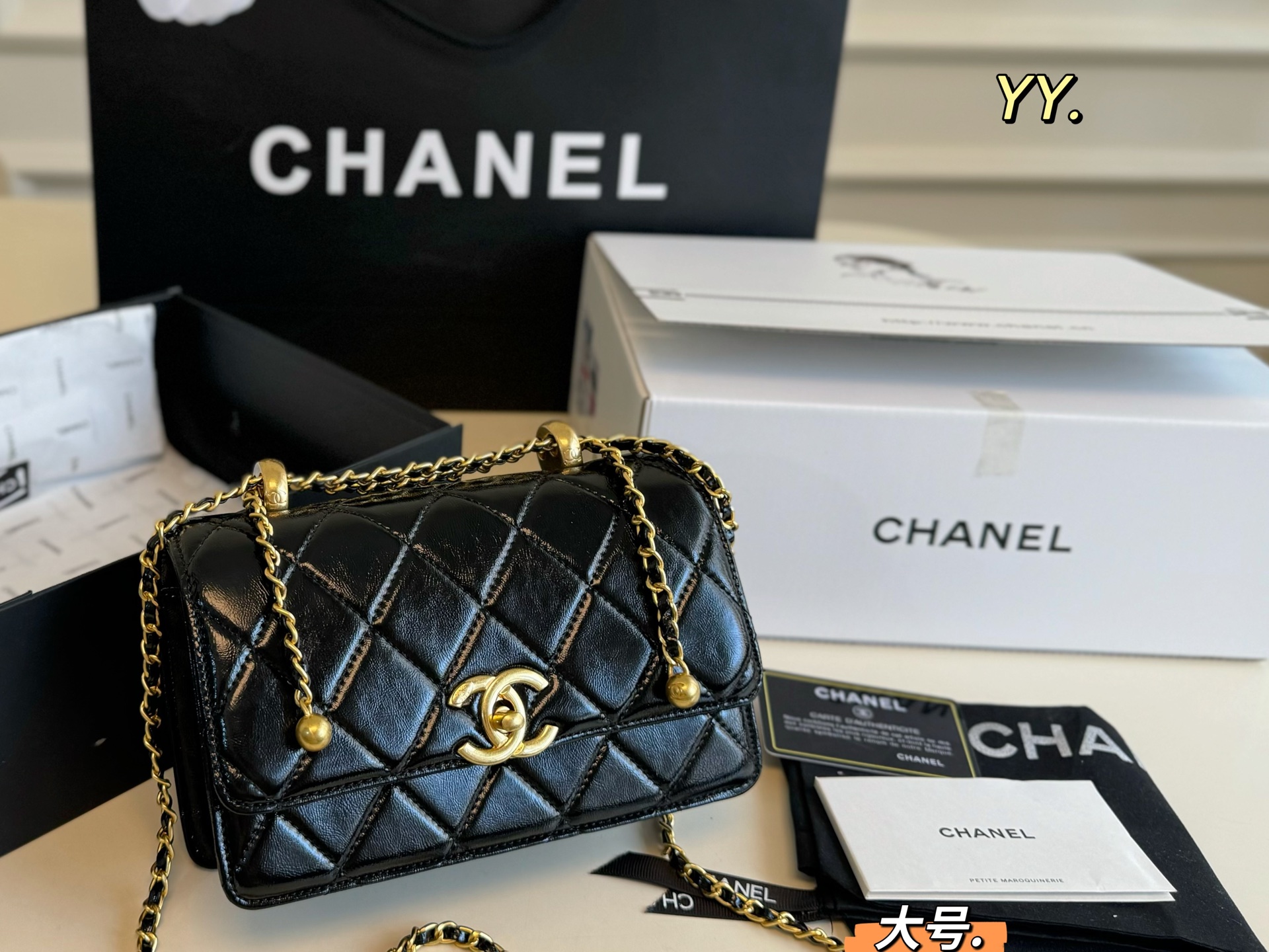 Chanel's new drawstring double gold bead bag - cnluxepick