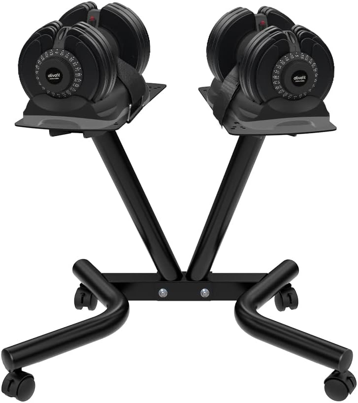 Dumbbell Stand Fitness Dial Dumbbell Rack with Adjustable Belt for Home Gym Set