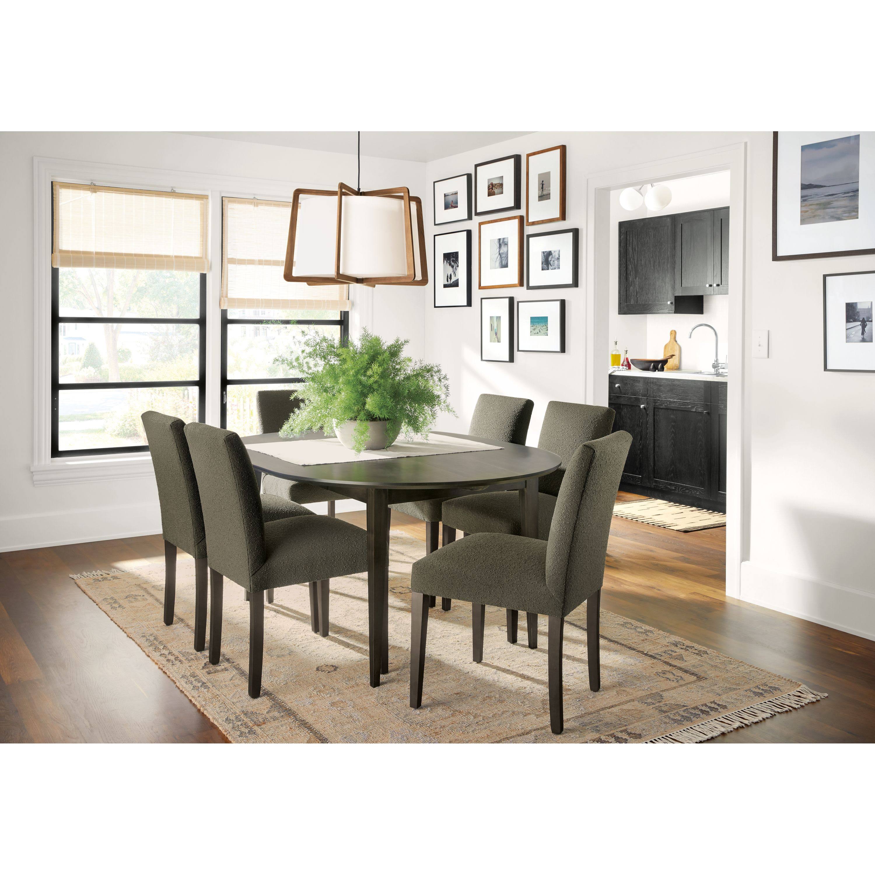 Room u0026 Board | Modern Peyton Side Chair in Flint Oatmeal w/ Charcoal Legs Brown Grey - Fade-resistant Fabric