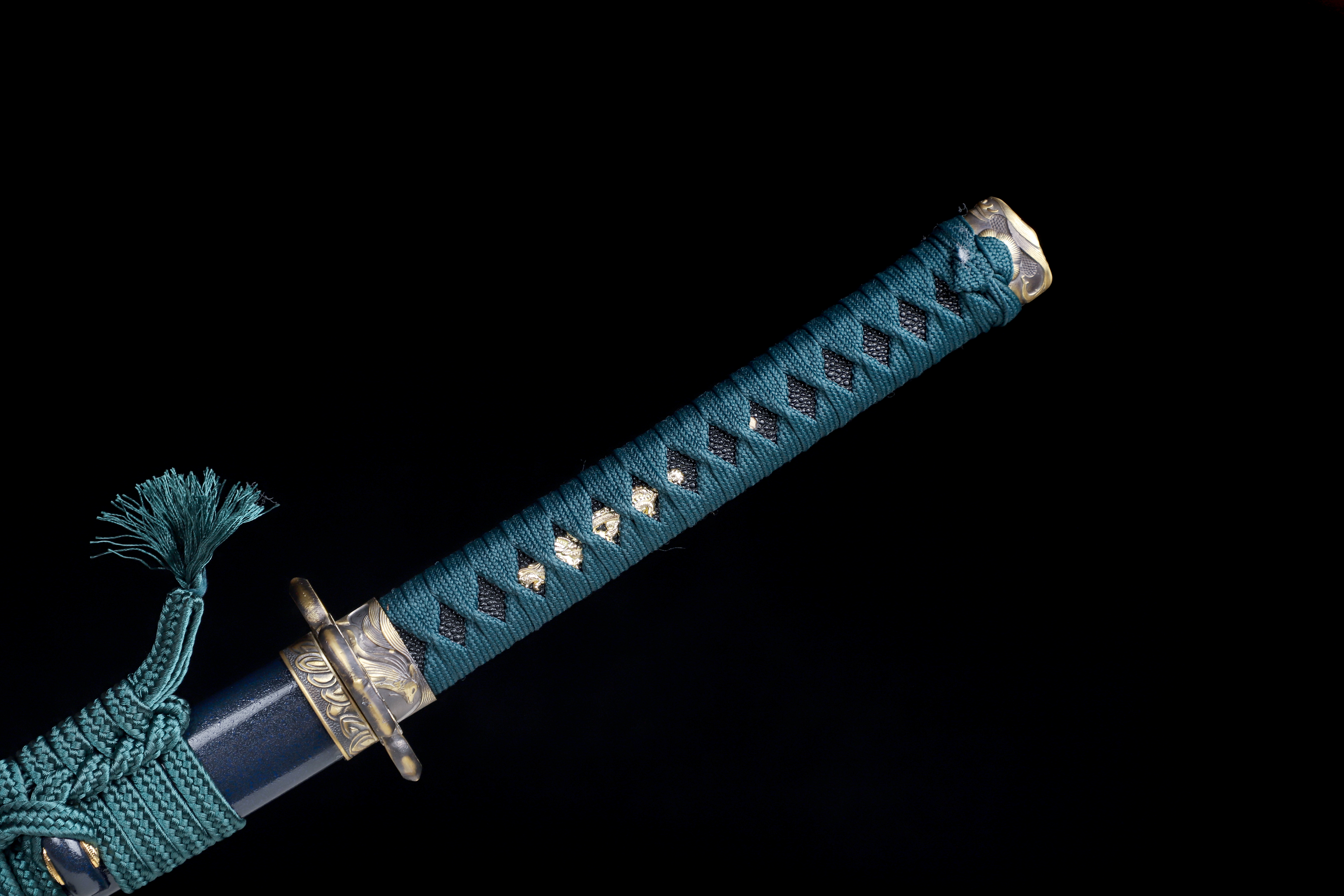 Handmade Japanese Katana 9260 Spring Steel Purple Blade Full Tang