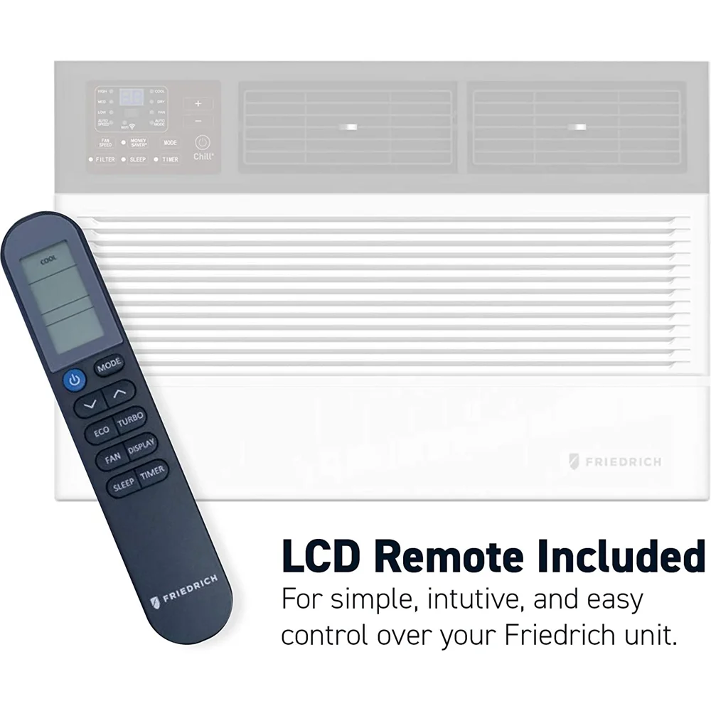 Friedrich CCW08B10B Chill Premier 8,000 BTU 115V Smart Wi-Fi Room Air Conditioner Bundle with 1 Year Extended Protection Plan