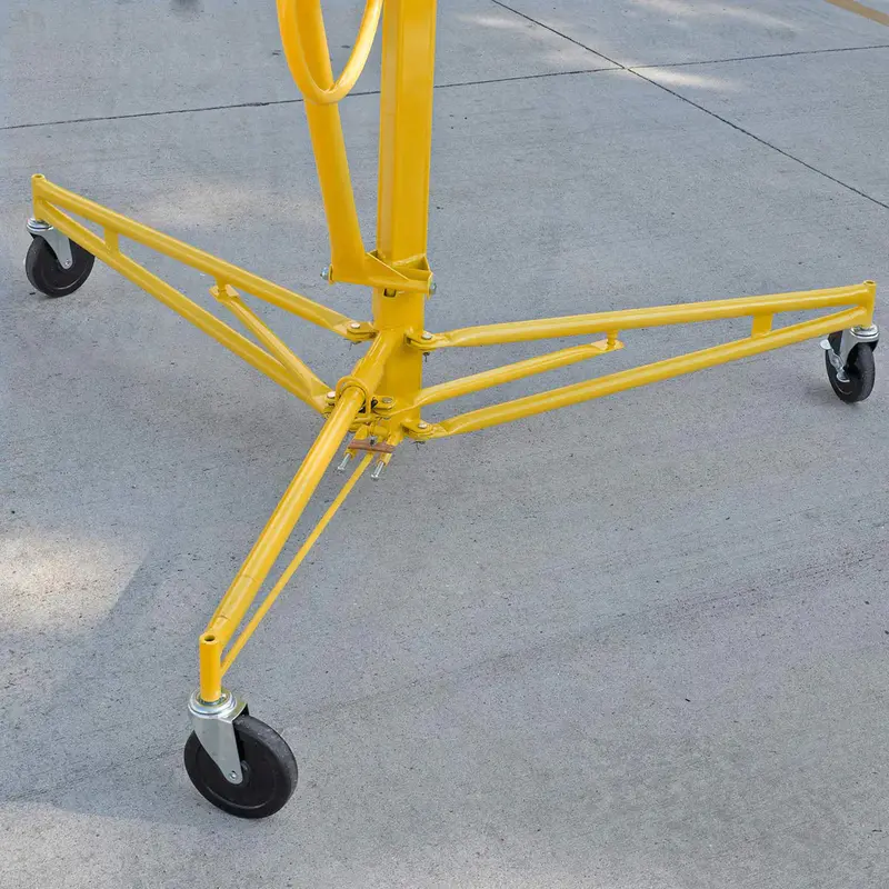Stark USA 65044 Rolling Drywall Lift – 11-Foot Adjustable Sheetrock Hoist (Yellow)