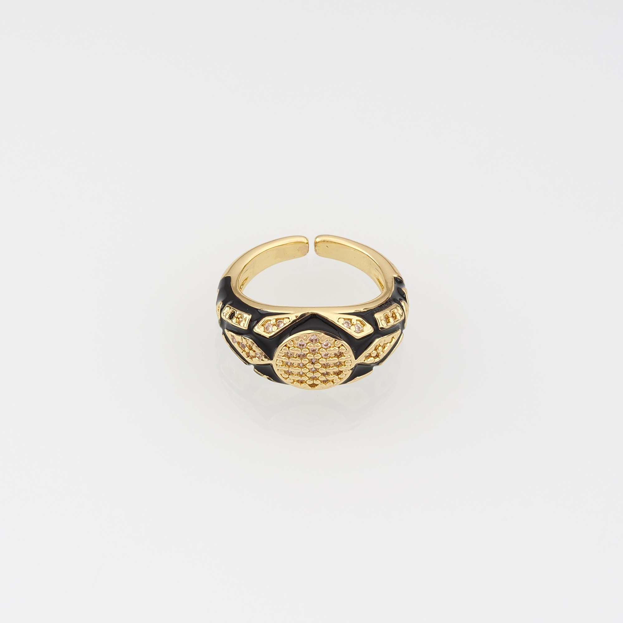 18K Gold Filled Wide Rings, Enamel Ring,Adjustable Ring,Minimalist Ring,Open Ring