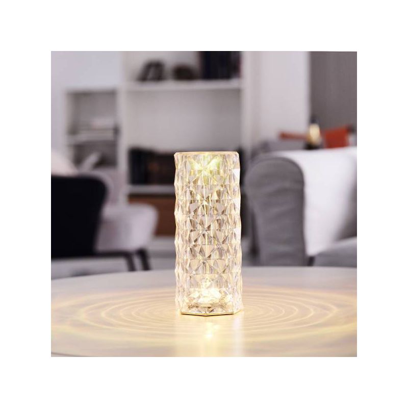 Globe Electric Crystal Lamp: Touch Sensor, LED Bulb, Multicolored, Battery Powered, Novelty Table Light, 8.5" Height