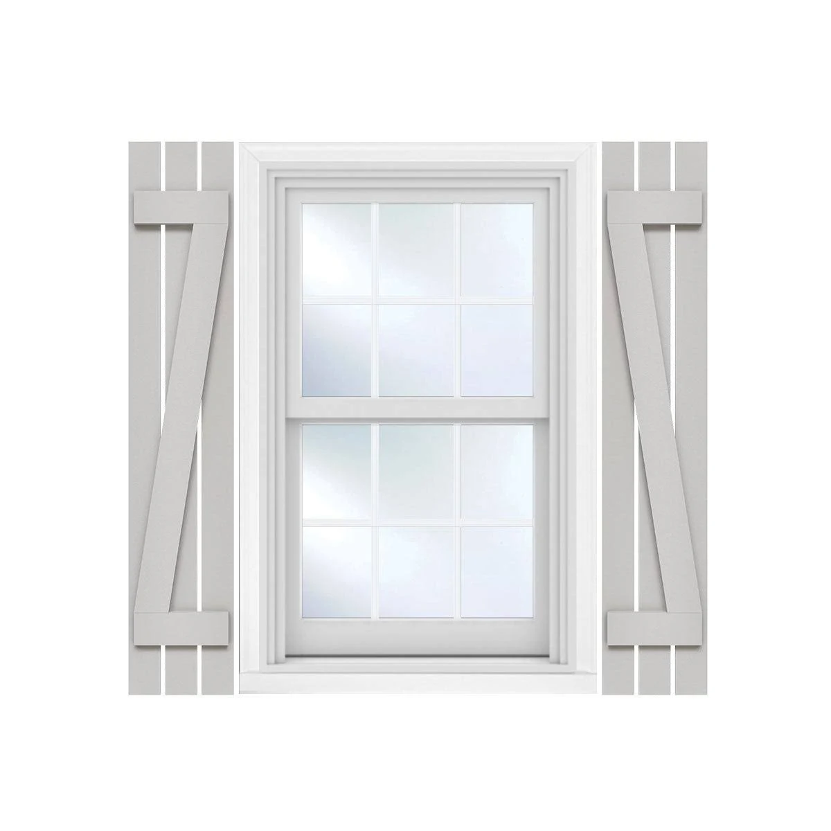 Ekena Millwork FBS06Z17X086RUF 17 1/8x22W x 86x22H Rustic Three Board Spaced Board-n-Batten Faux Wood Shutters w/Z-Board (Per Pa