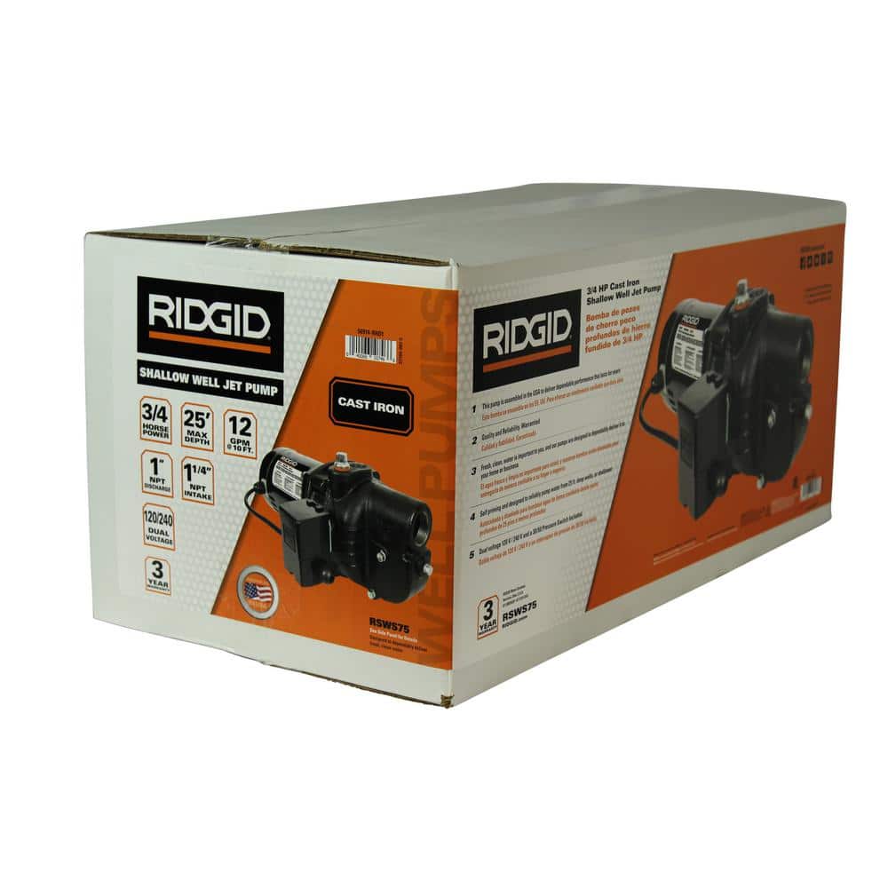 3/4 HP Cast Iron Shallow Well Jet Pump RSWS75