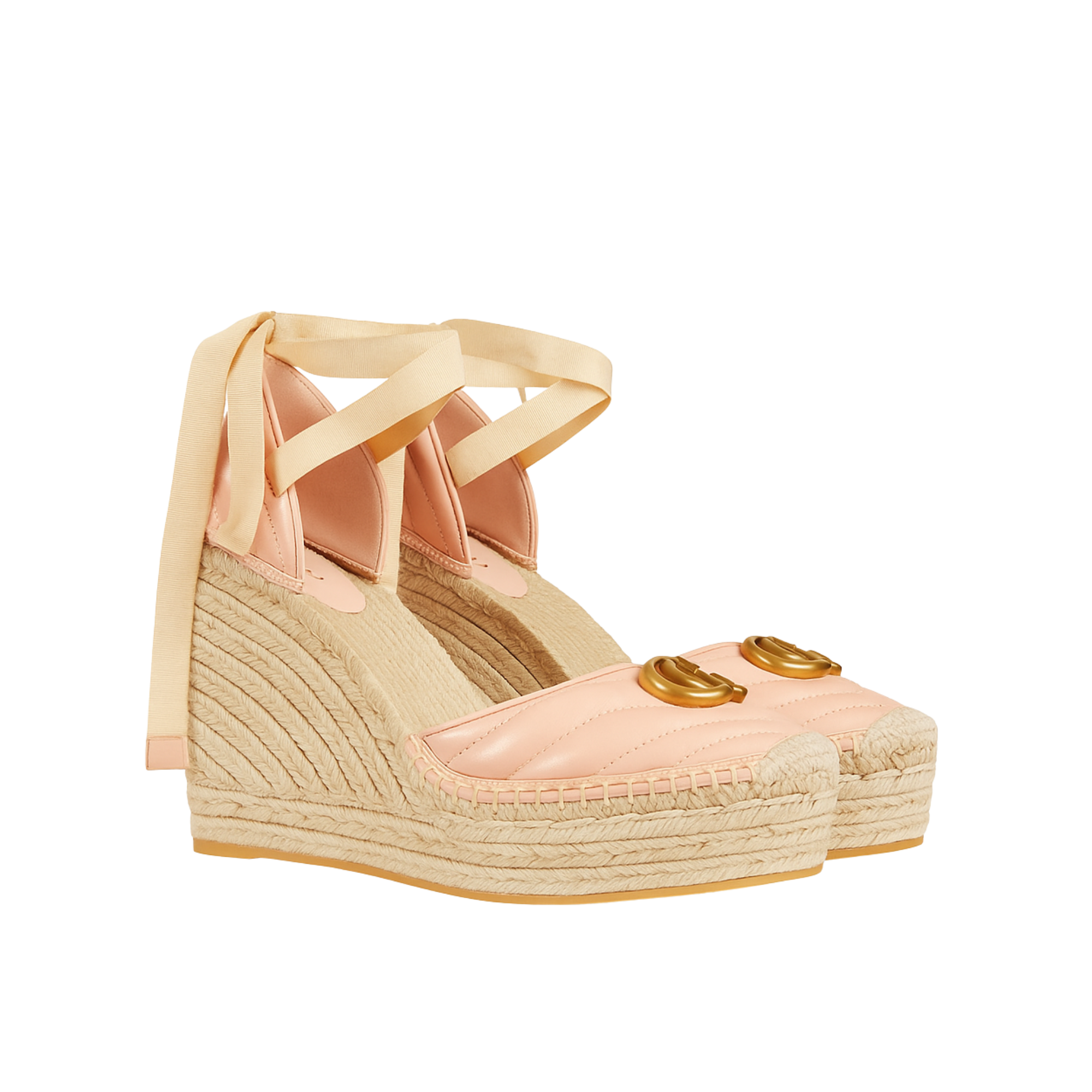 Gucci Leather Platform Espadrille Pink