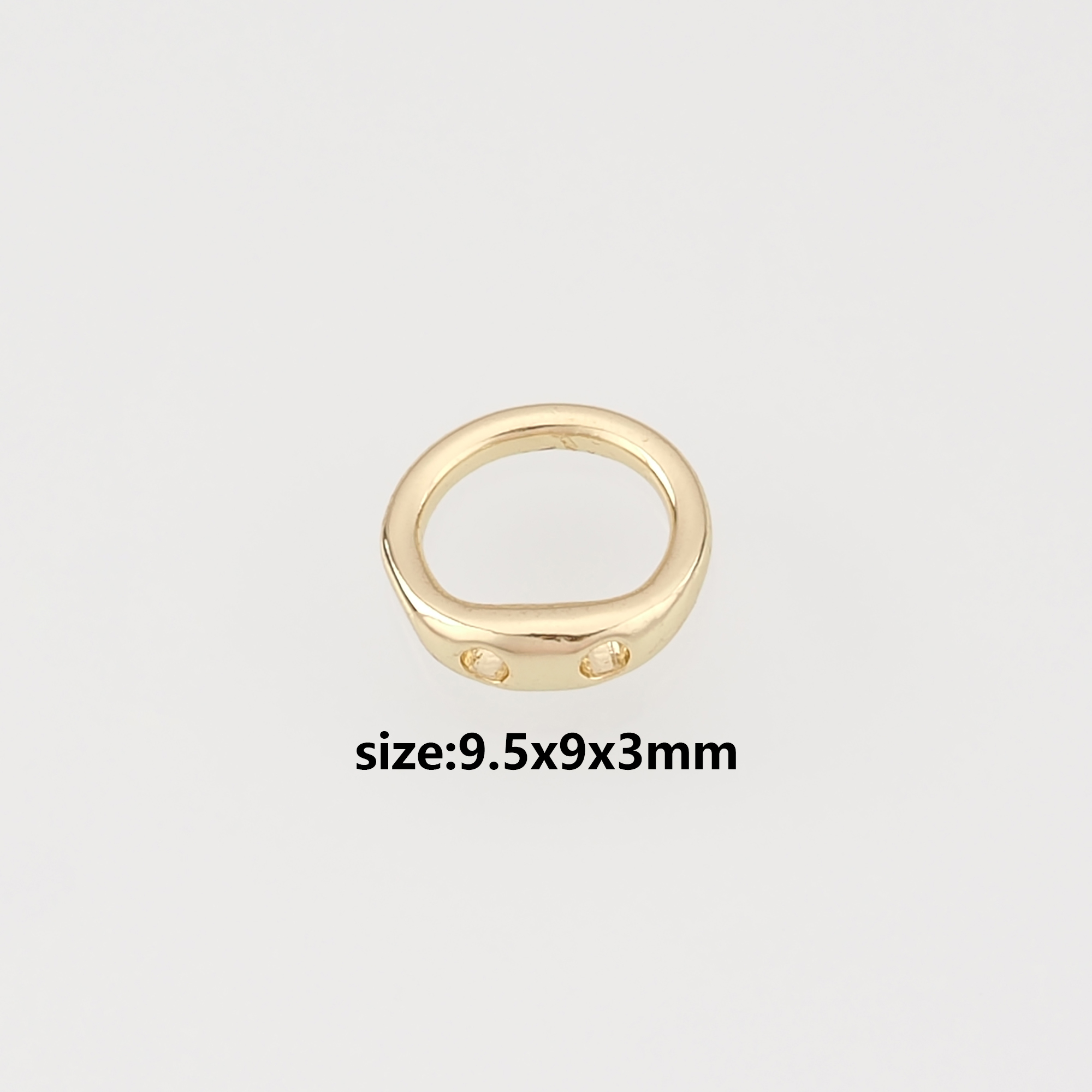 18K Gold Filled Round Connector,Double Hole Closed Connector Ring Charm Necklace Bracelet for DIY Jewelry Making Supply