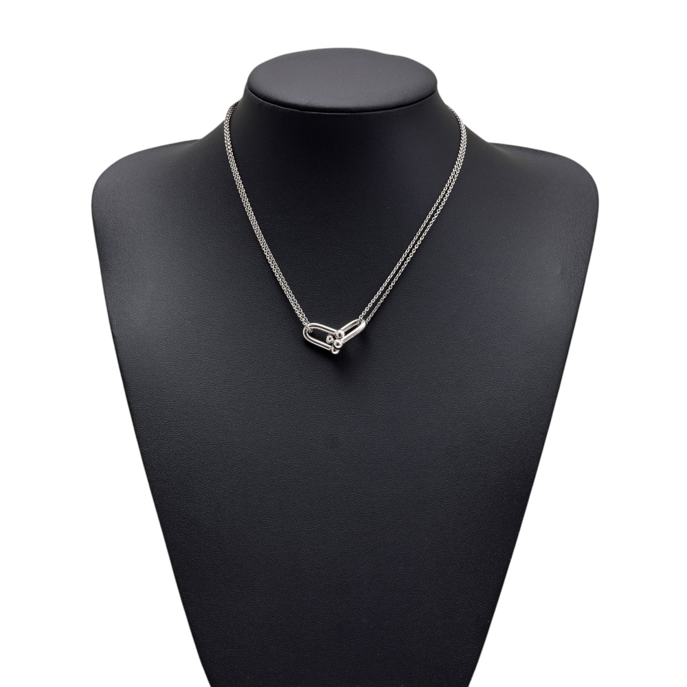 Tiffany & Co. Hardware Double Link Necklace Sterling Silver 63104337