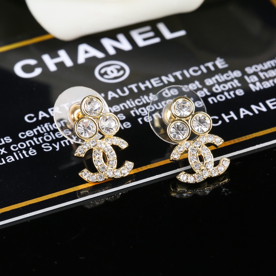 Chanel Double C Stud Earrings - cnluxepick